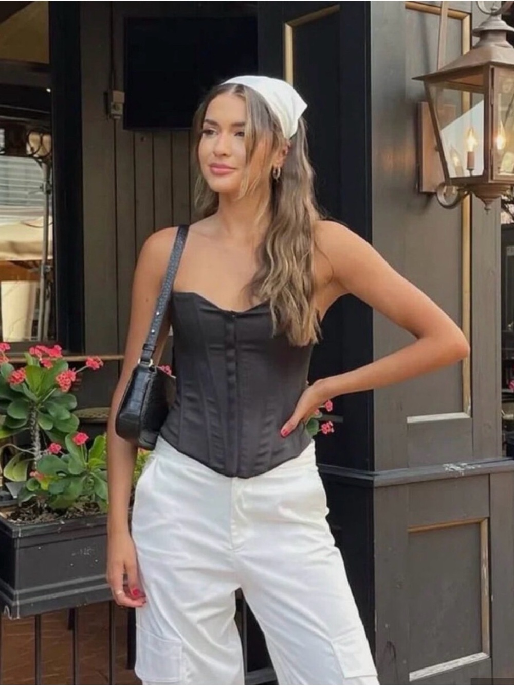 ZARA Black Satin Effect Corset Top With Sweetheart Neckline Size XS - Picture 2 of 10
